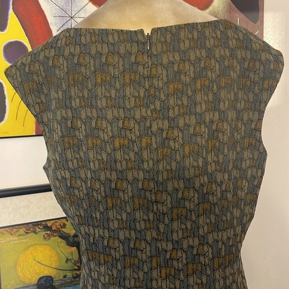 Lafayette 148 Sleeveless Green Print Poly Stretch Dress 14 - Picture 3 of 8